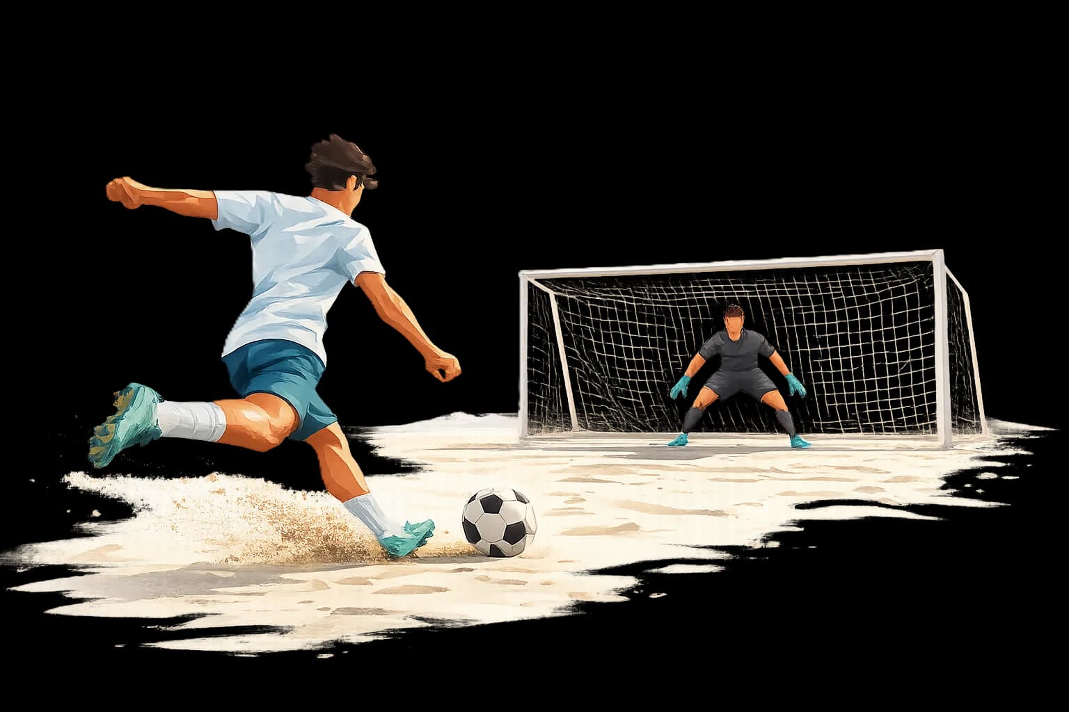 Player about to take a beach penalty - tap to play the game